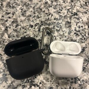 Apple AirPods Charging Case Covers with Carabiner — Black & White